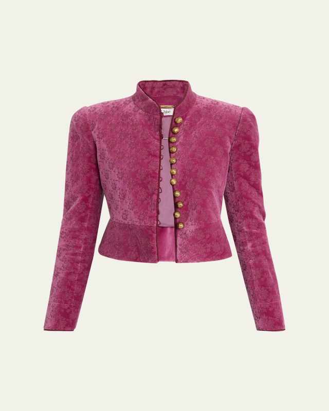 Floral Velvet Top Coat